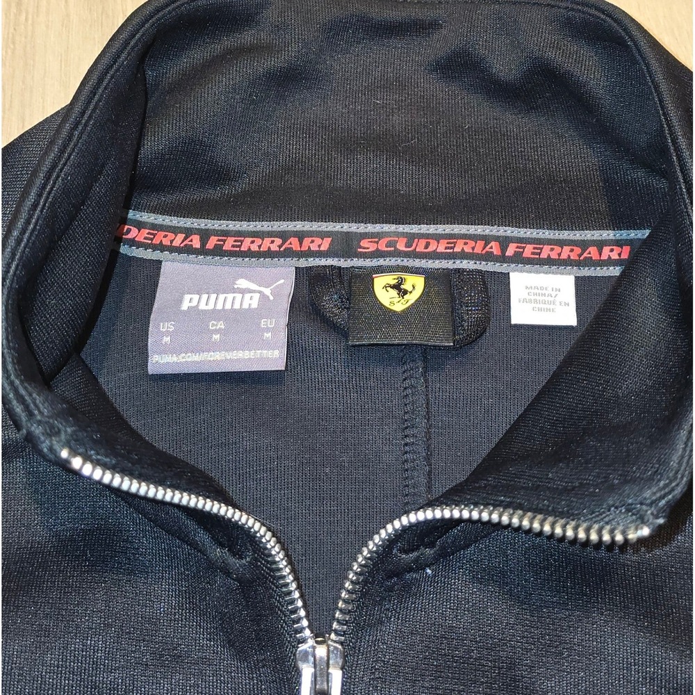 PUMA Scuderia Ferrari MT7 Style Full Zip Jacket Mens Black Casual Athletic Outer - Picture 3 of 10